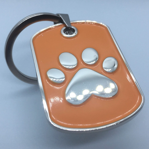 Orange Paw Keyring
