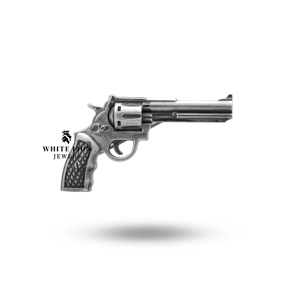 Revolver 925 Silver Brooch Pin