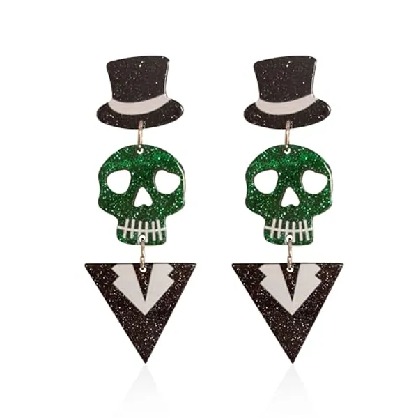 GBAHFY Halloween Ghost Face Knife Earrings Women Acrylic Drop Dangle Scream Gothic Statement Howling Skull Hypoallergenic Jewelry Gifts Lady Party Costume Decorations Accessories