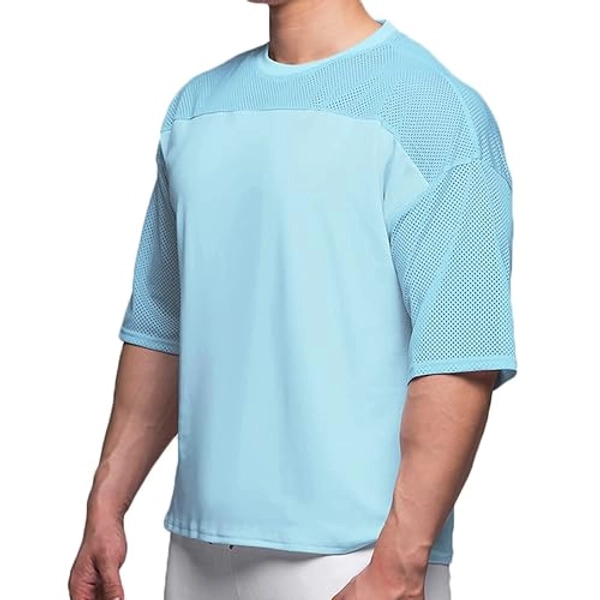Magiftbox Mens Workout Shirts Short Sleeve Oversize Hipster Big Size Gym Shirts Basketball Hip-hop Mesh T-Shirts for Men T64