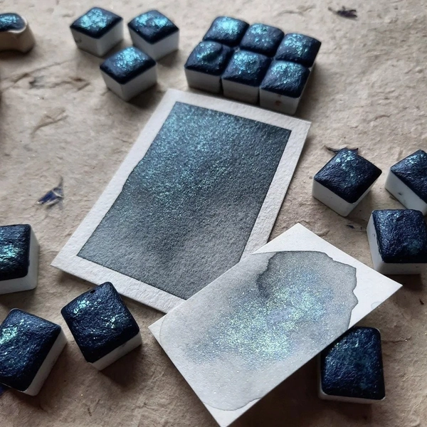 Spirit of the Fireflies - Handmade Shimmer Watercolor Paint - Metallic Watercolors - Vegan shimmer watercolors - handmade watercolor paint