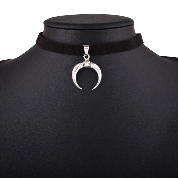 'Moondance' Black Goth Velvet Choker