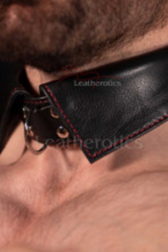 Leather Bondage Collar with Buckle