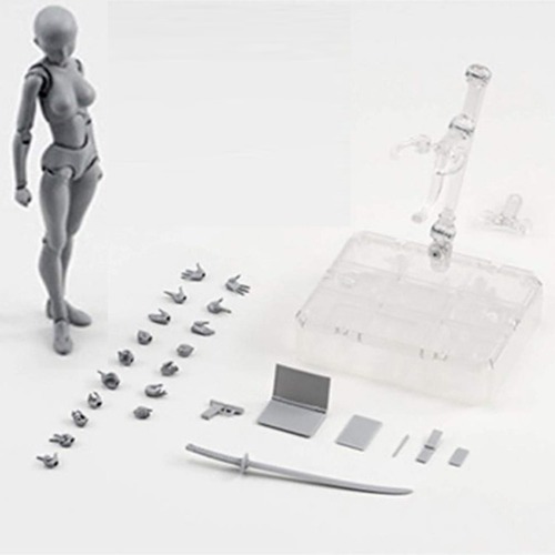 Official Body Kun and Body Chan Model Figures for Artists | Female - Grey