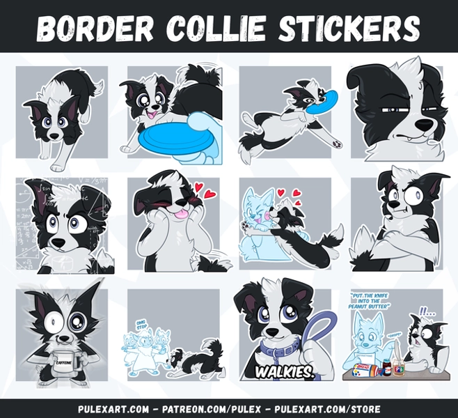 Border Collie Sticker Bases!