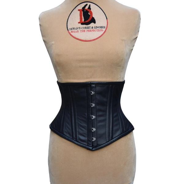 Genuine Leather Steel Boned Waist Training Corset