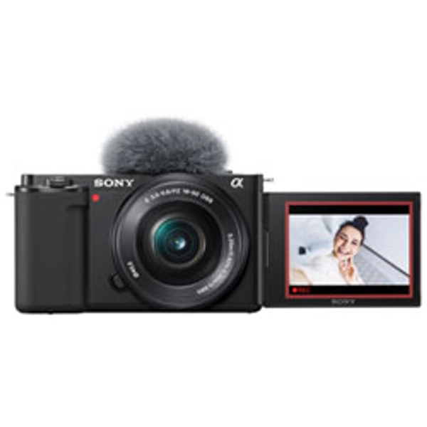 Sony Alpha ZV-E10 APS-C Interchangeable Lens Mirrorless Vlog Camera with 16-50mm Lens Kit - Black