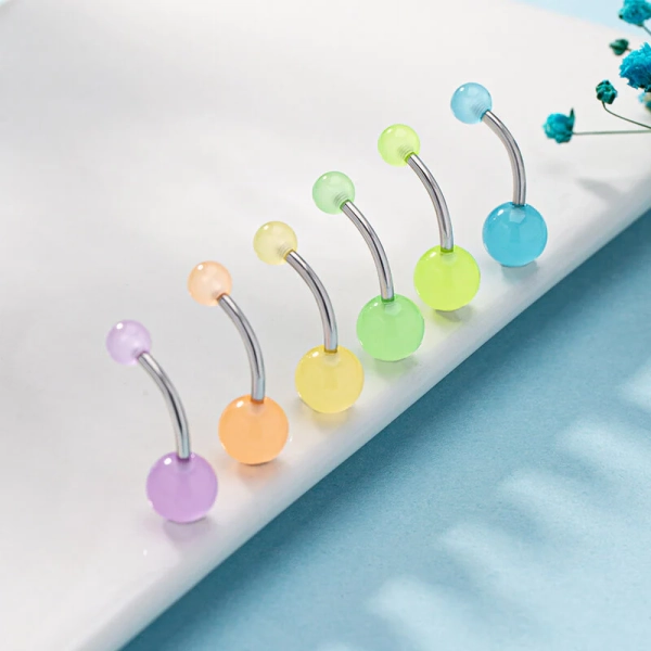 Luminous Candy Color Stainless Steel Piercing Ring