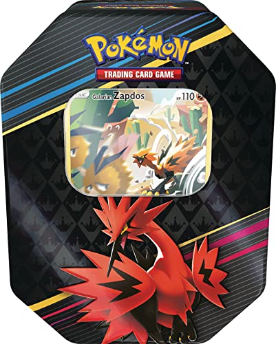 Pokémon TCG: Crown Zenith Tin – Galarian Zapdos (1 Foil Card & 4 Booster Packs) - Single