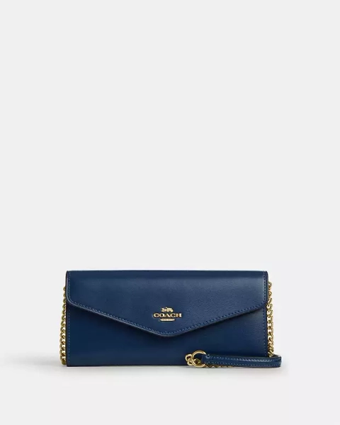 Gold/black Klare Wallet With Chain