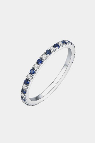 Moissanite Lab-Grown Sapphire Rings - Royal  Blue / 5