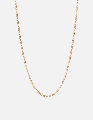 3mm Cuban Chain Necklace, Gold | 14k Matte Gold / 24 in.
