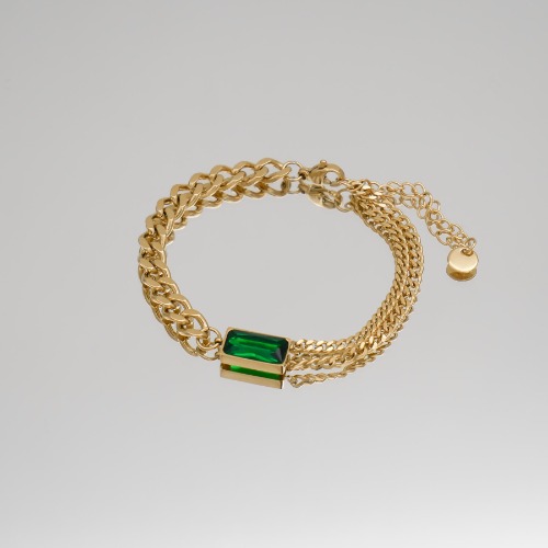 Callie Cuban Contrast Bracelet | 18k Gold (Plated)