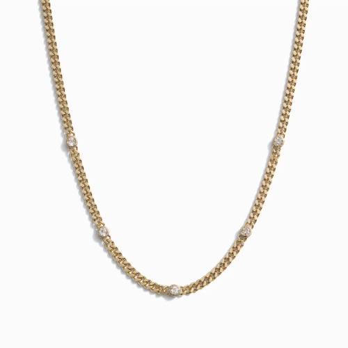 Station to Station Cuban Chain Necklace - 14K Yellow Gold Vermeil / 16"-18"