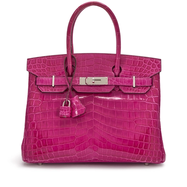 Rose Pourpre Shiny Niloticus Crocodile Birkin 30 Palladium Hardware, 2012