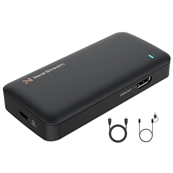 NearStream Carte De Capture Vidéo Hdmi, Pass-Through 4K 60FPS, Capturer en1080P 60FPS,Carte d'acquisition Compatible avec Switch/PC/PS4/PS5/Xbox Series X, Entrée/Sortie HDMI 2.0 et USB-C 3.0