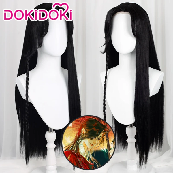 【Ready For Ship】【Front Lace 】DokiDoki Anime Tian Guan Ci Fu Hua Cheng Cosplay Wig Heaven Official's Blessing HuaCheng TGCF Long Straight Black Wig Men