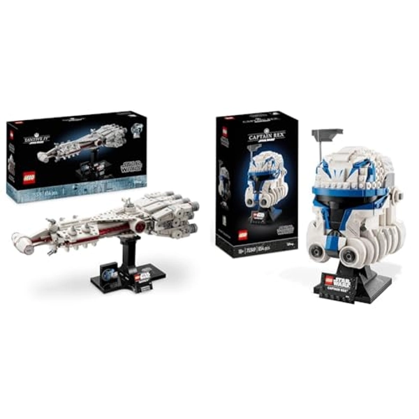 LEGO Star Wars Tantive IV Set, Collectible 25th Anniversary Starship Model Kit & Star Wars Captain Rex Helmet Set, The Clone Wars Collectible for Adults, 2023 Series Model Collection, Memorabilia