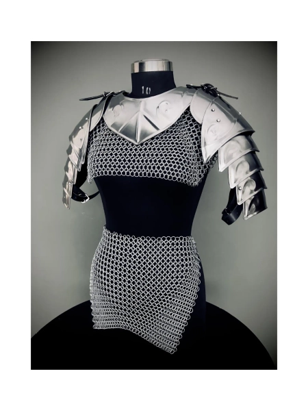 Medieval  Brave Lady Armor, Chainmail Armor, Cosplay Armor, Sca Armor, Larp Armor, Fantasy Armor, Gift for women.