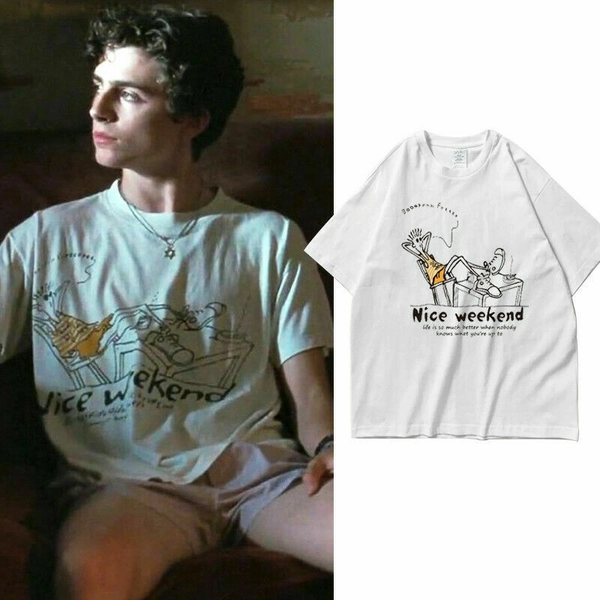 Summer Call Me by Your Name Timothée Chalamet T-Shirt Cotton Short Sleeve Loose