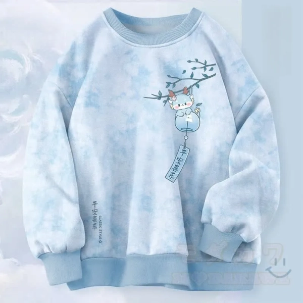 Tie Dye Round Collar Sweatshirt