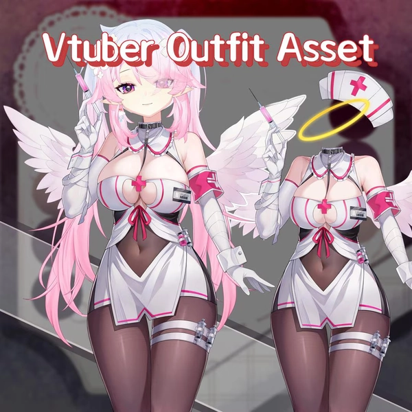 Live2d Vtuber Outfit Asset | Heart Angel