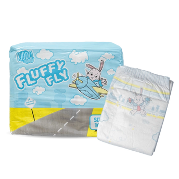 Kiddo Fluffy Fly Breathable Cloth-Like Printed Adult Diapers