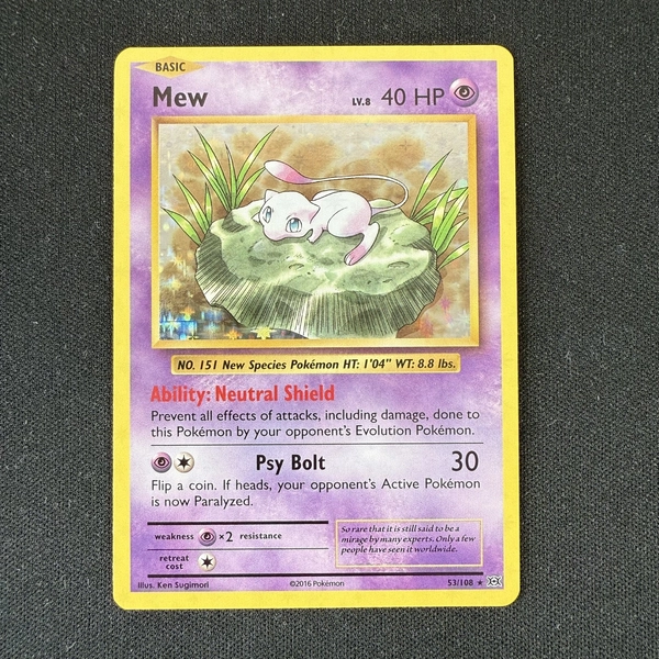 Mew 53/108 XY Evolutions Holo Rare Pokemon Card