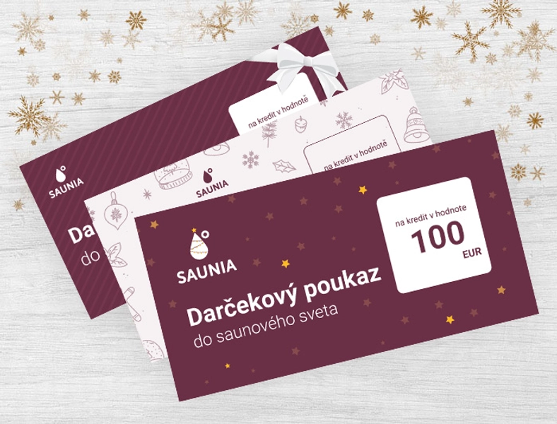 Vianočný poukaz 100 € do saunového sveta - Saunia s.r.o.