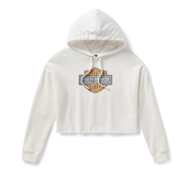 Women's Chrome Evo Bar & Shield Cropped Pull Over Hoodie