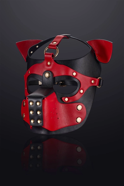 Vortex Leather Bondage Puppy Hood Red