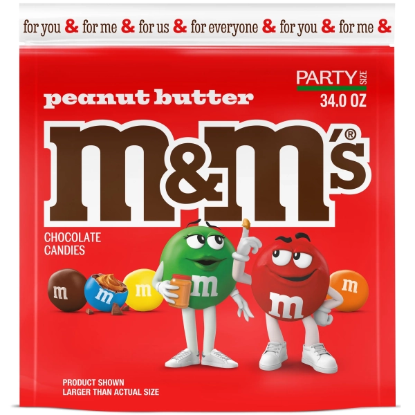 M&M's Peanut Butter Chocolate Graduation Party Candy, Party Size - 34 oz Bulk Bag