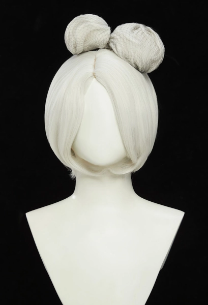 The Legend Of Zelda: Tears Of The Kingdom Purah Cosplay Wig White Short Wig with Bun