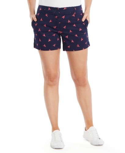 Nautica Women's Comfort Tailored Stretch Cotton Solid and Novelty Short - 2 - Lobster Print