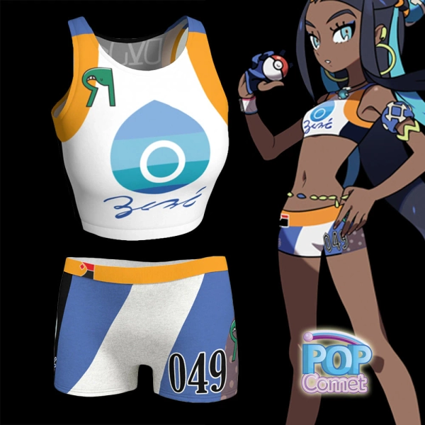 Nessa Cosplay Pokemon Sword Shield Nessa Cosplay Set Nessa Cosplay Top Nessa Cosplay Shorts Pokemon