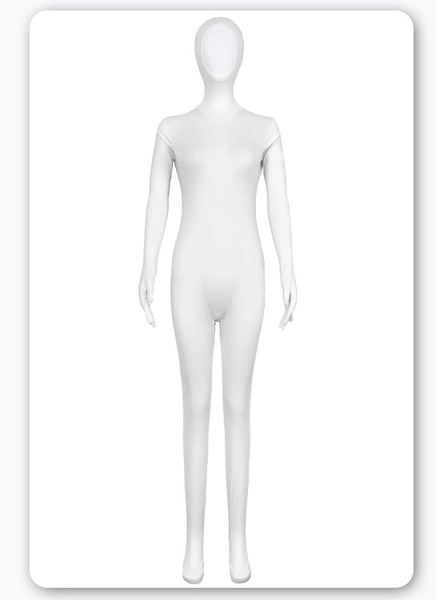 Women Invisible Morph Suit Party Costume Dress Full Body Spandex Open Face