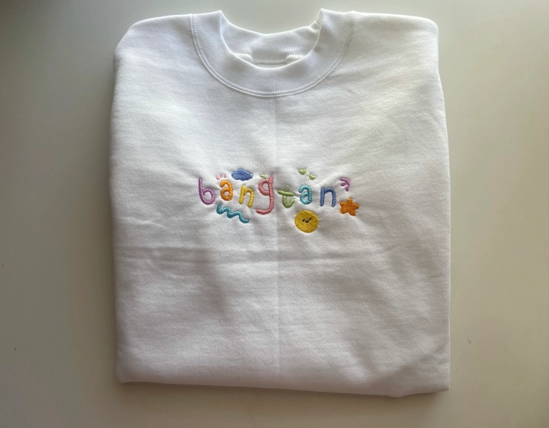 BTS embroidered crewneck, BANGTAN sweatshirt, KPOP merch