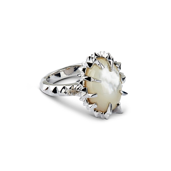 Ivory Mother of Pearl Silver Ring