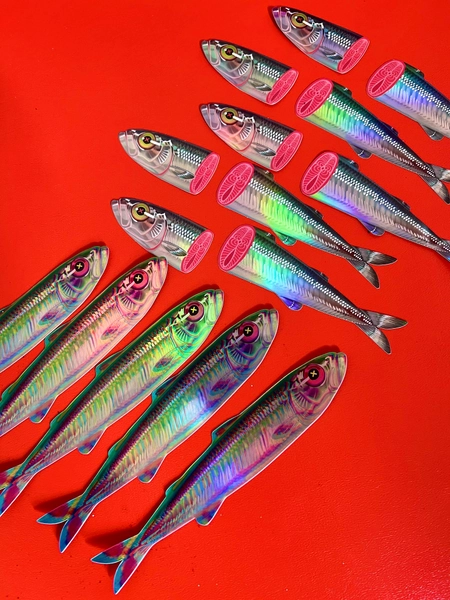 Tin Of 15 Sardine Stickers — Feralcatbox  