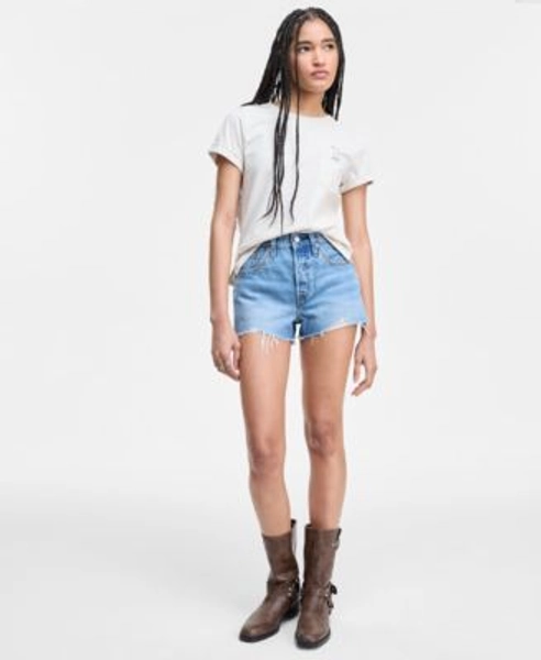Women's 501 Button Fly Cotton High-Rise Denim Shorts