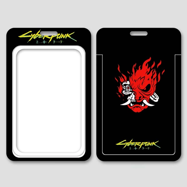 Cyberpunk 2077 Card Holder Sci-Fi Student Card Holders Cyberpunk Lanyard Necklace - A / Long Necklace
