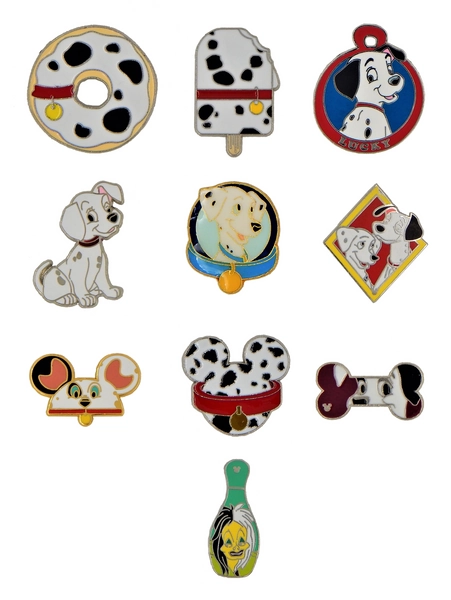 101 Dalmatians Themed 5 Pin Set Walt Disney World Park Trading Pins ~ Brand NEW