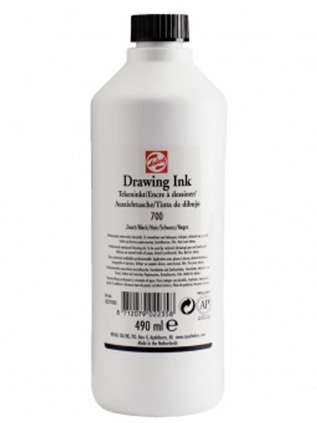 Tinta de Dibujo Negra 700 Talens 490ml