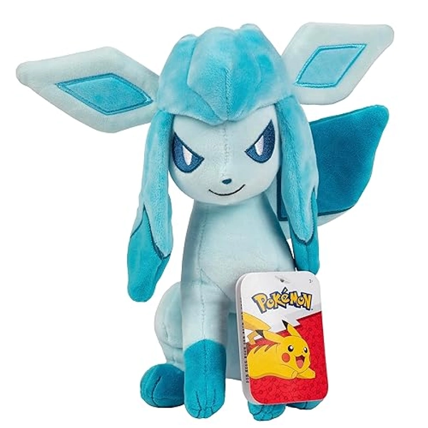 Pokémon 8" Glaceon Plush - Officially Licensed - Eevee Evolution Figure - Quality Soft Stuffed Animal Toy - Christmas Stocking Stuffer Gift for Kids, Boys, Girls - 2+