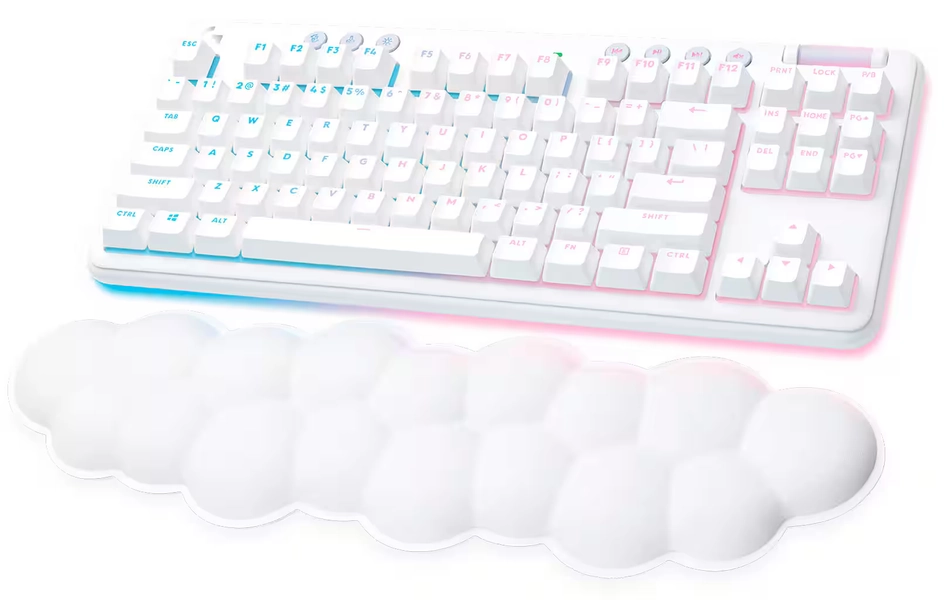 Logitech - G715 Aurora Collection TKL Wireless Mechanical Tactile Switch Gaming Keyboard for PC/Mac with Palm Rest Included - White Mist