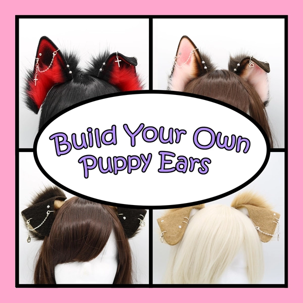 Build Your Own Puppy Ears - Dog Ears Headband, Faux Fur Realistic Puppy Ears, Cosplay Ears, Puppy Petplay, Bendable Furry Ears, Floppy Ears