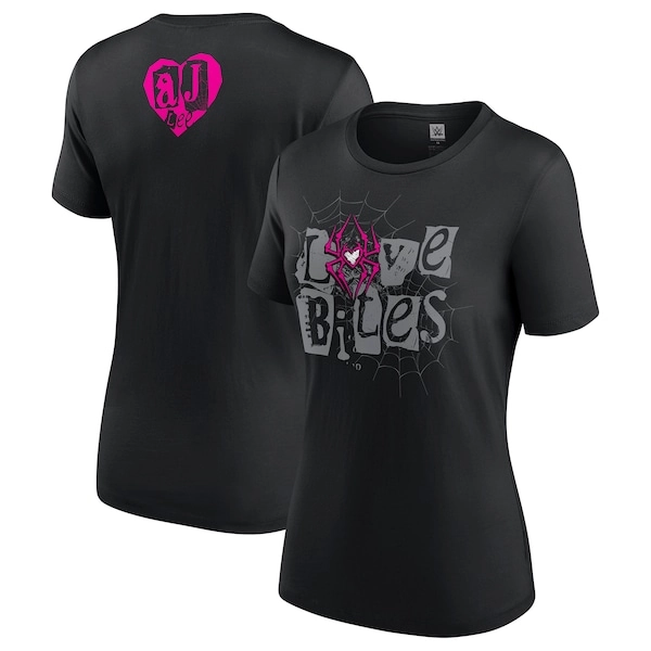Women's Black AJ Lee Love Bites Retro T-Shirt