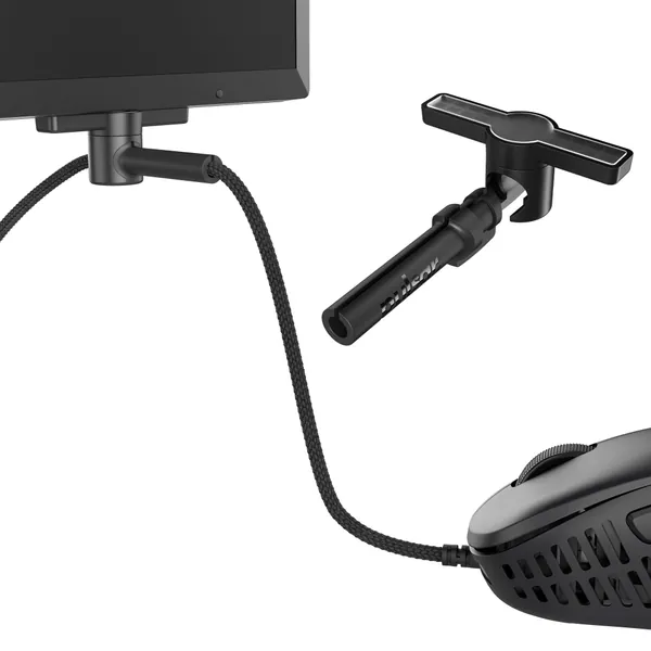 Pulsar Gaming Gears - Micro Bungee ES - Soporte de Mouse con Cable sin Arrastre, Movimiento última intervensión en tu computadora - Tamaño súper Compacto - Conéctalo a tu Monitor - Obtén más Espacio