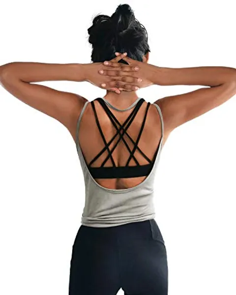 OYANUS Womens Summer Workout Tops Sexy Backless Yoga Shirts Open Back Activewear Running Sports Gym Quick Dry Tank Tops