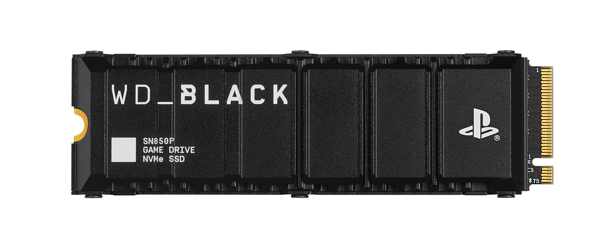 WD_BLACK 2TB SN850P NVMe M.2 SSD Officially Licensed Storage Expansion for PS5 Consoles, up to 7,300MB/s, with heatsink - WDBBYV0020BNC-WRSN - 2TB - Up to 7,300MB/s